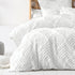 Palm Springs Ogee Tufted 100% Cotton Duvet Cover Set White Double