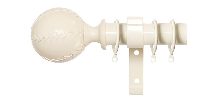 Laura Ashley 28mm Cream Metal Curtain Pole Swirl Ball Finial