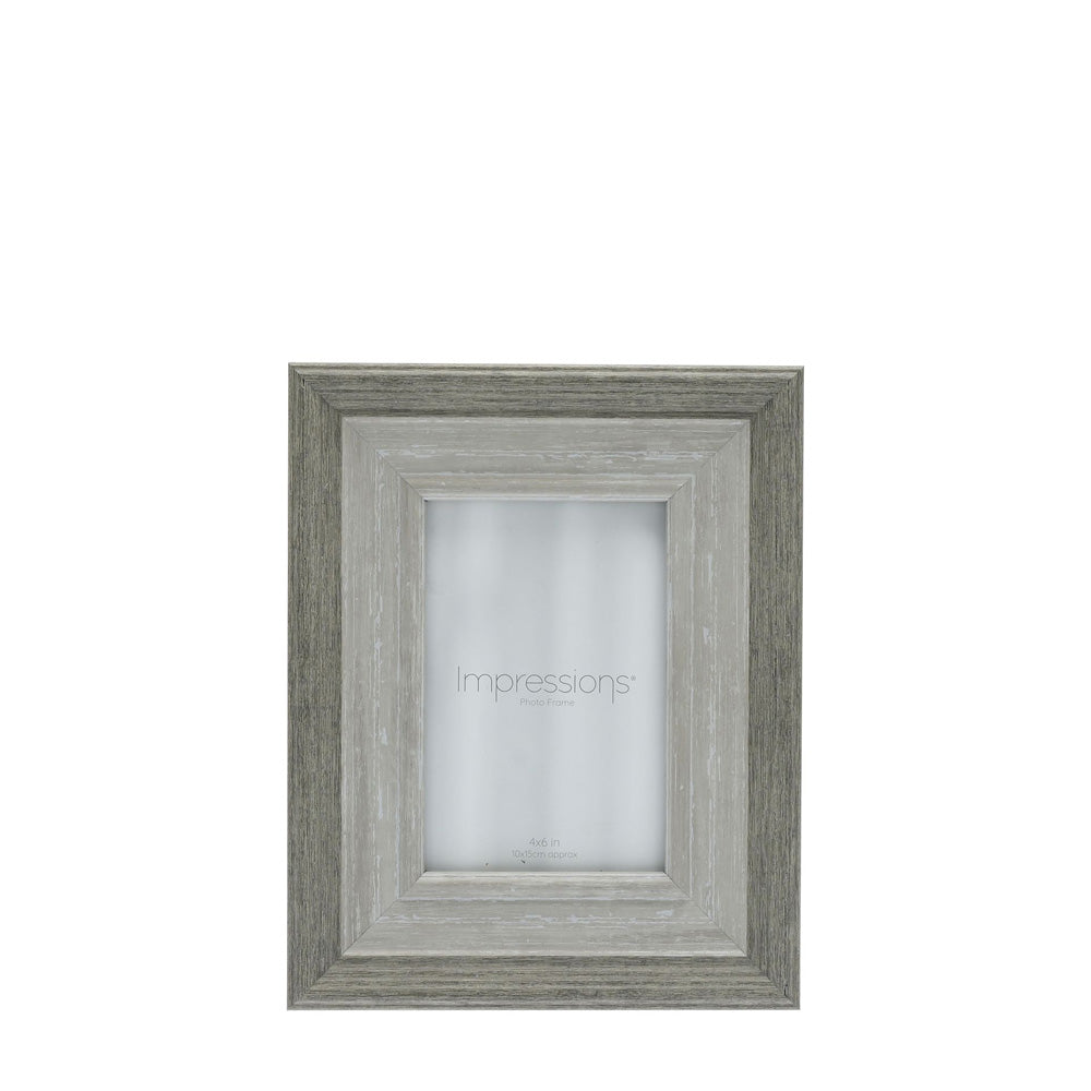 Impressions Grey Wash Wood Effect Photo Frame 4" x 6"