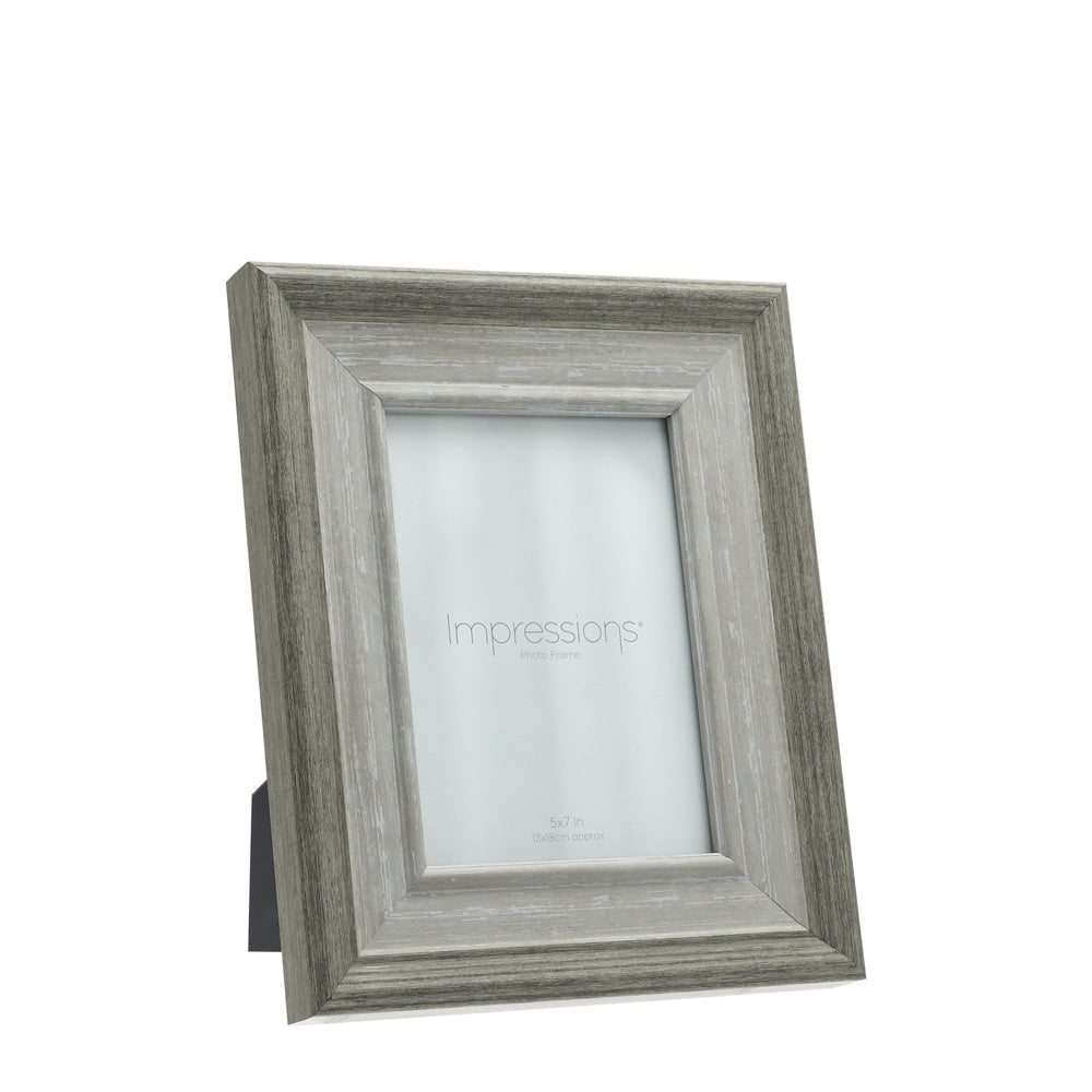 Impressions Grey Wash Wood Effect Photo Frame 5" x 7"