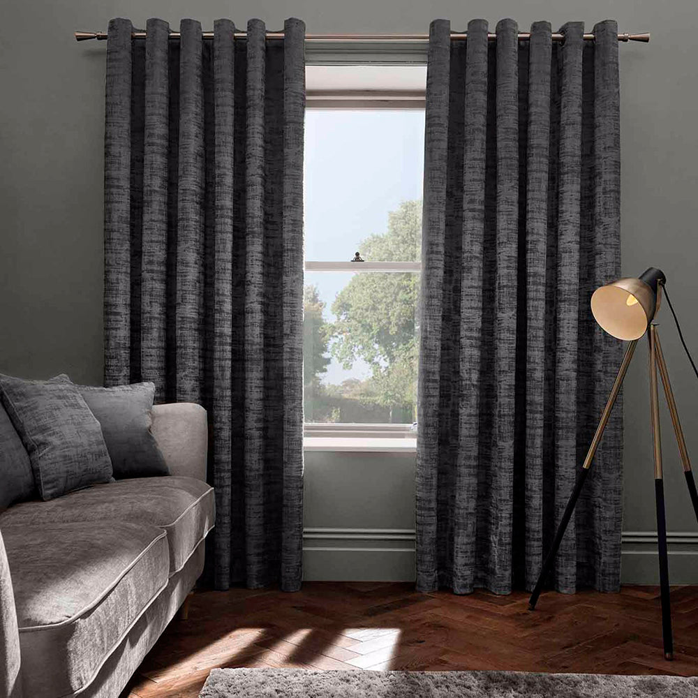 Clarke & Clarke Studio G Naples Smoke Ready Made Curtains