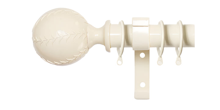 Laura Ashley 28mm Cream Metal Curtain Pole Swirl Ball Finial