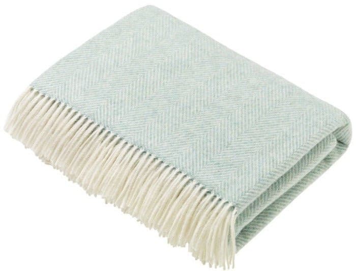 Bronte by Moon Eucalyptus Lambswool Classics Herringbone Throw - Finesse Home Interiors