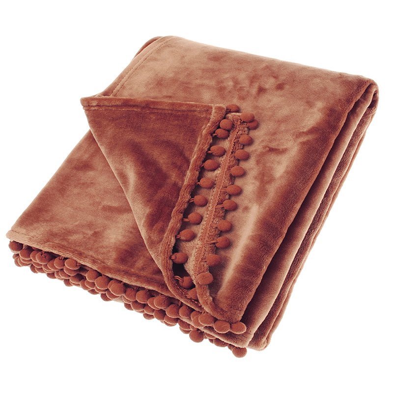 Walton's Cashmere Touch Fleece Nutmeg Throw 130cmx170cm - Finesse Home Interiors