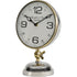 Libra Stollard Silver Nickel Mantel Clock with Gold Angle Adjuster and Detail
