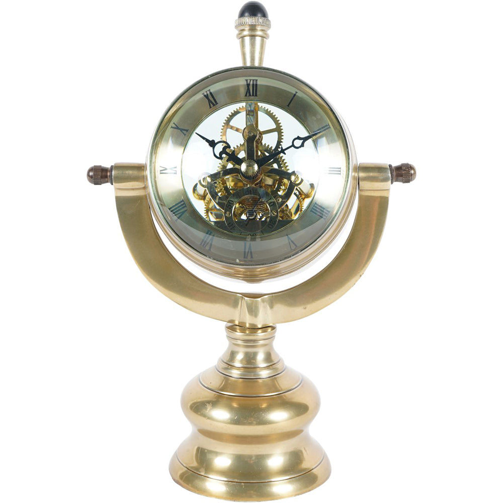 Libra Columbia Antique Brass Finish Mantle Clock