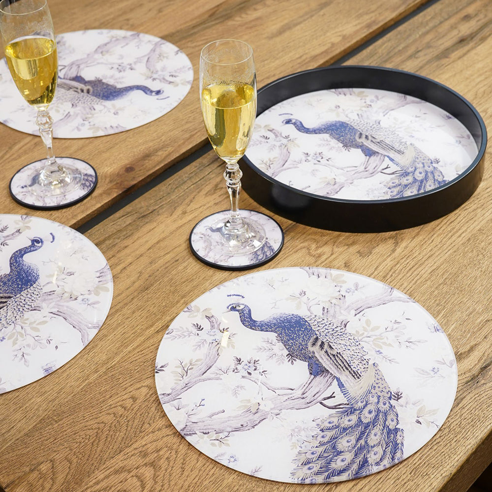 Laura Ashley Belvedere Peacock Print Set Of 4 Placemats