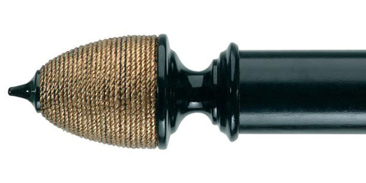 Byron & Byron Ebony Gilt 45mm Curtain Pole Acorn Finial - Curtain Poles Emporium