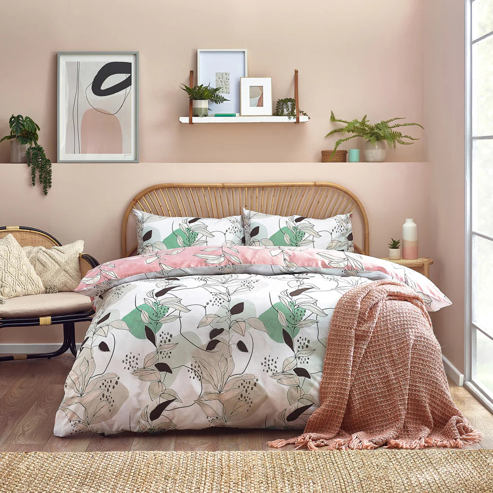 Caliko Botanical Duvet Cover Set Blush