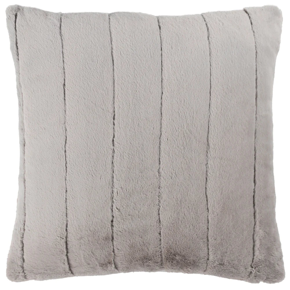 Empress Faux Fur Cushion Grey 45 x 45cm Polyester Filled