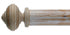 Byron & Byron 67mm Classic Wood Curtain Pole Stripped Pine Hardwick Finial - Curtain Poles Emporium