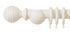 Laura Ashley 35mm Soft Natural Wooden Curtain Pole Ribbed Ball Finial