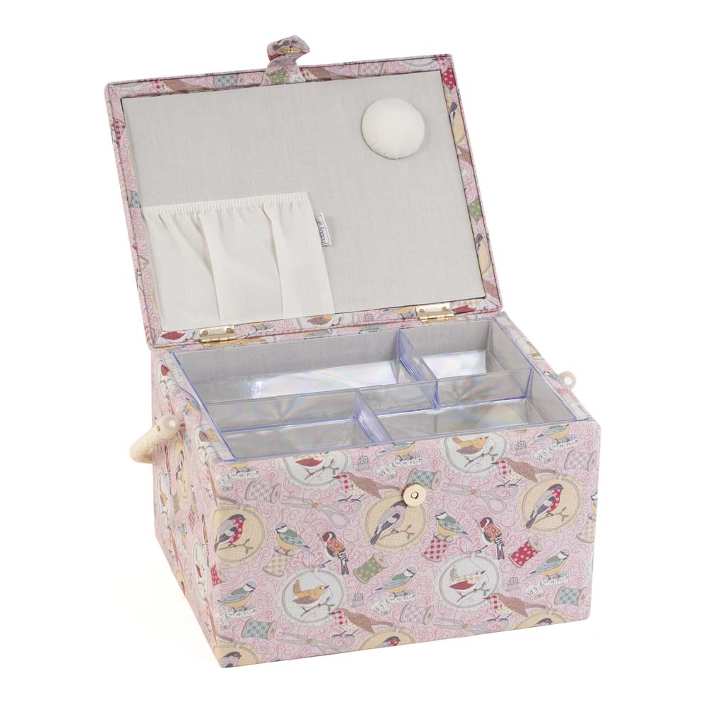 Hobby Gift Medium Sewing Box Birds on Bobbin