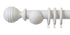 Laura Ashley 35mm Pale Dove Grey Wooden Curtain Pole Ribbed Ball Finial