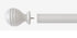 Laura Ashley 35mm Pale Dove Grey Wooden Curtain Pole Ribbed Ball Finial