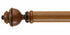Byron & Byron 33mm Classic Wood Banded Cherrywood Curtain Pole Aercolaneum Finial - Curtain Poles Emporium