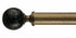 Byron & Byron 33mm Classic Wood Florentine Black Curtain Pole Modern Ball Finial - Curtain Poles Emporium