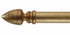 Byron & Byron 43mm Classic Wood Curtain Pole Gilt Red Distressed Athena Finial - Curtain Poles Emporium