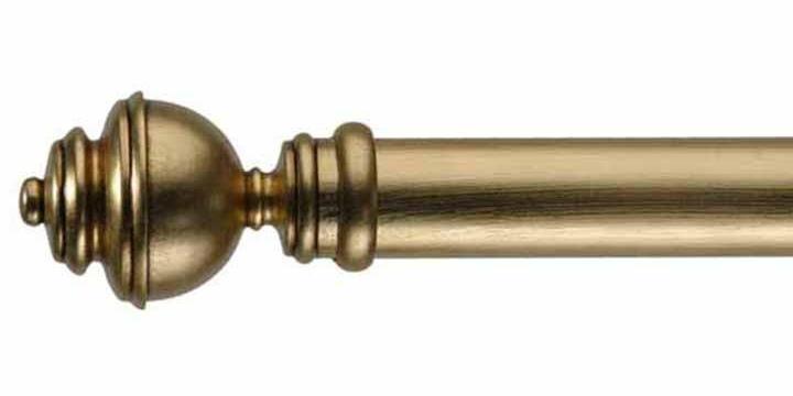 Byron & Byron 43mm Classic Wood Gilt Leaf Mecca Curtain Pole Aercolaneum Finial - Curtain Poles Emporium