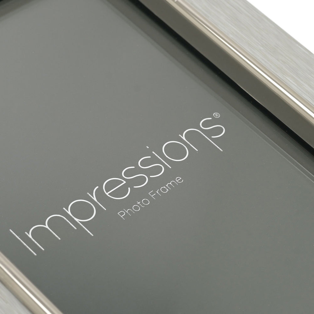 Impressions Grey Faux Wood & Silver Frame 5" x 7"