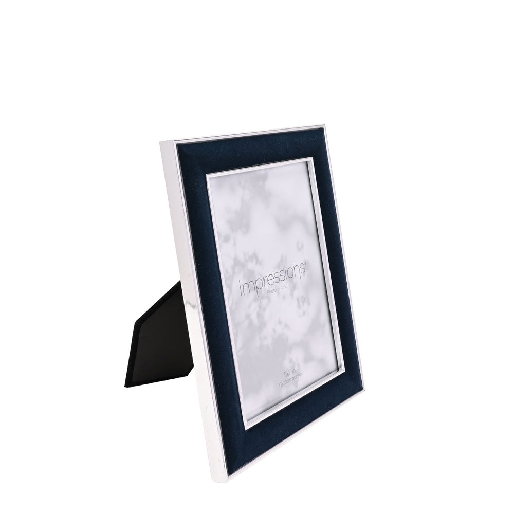 Impressions Silver Frame with Navy Velvet - 5" x 7"