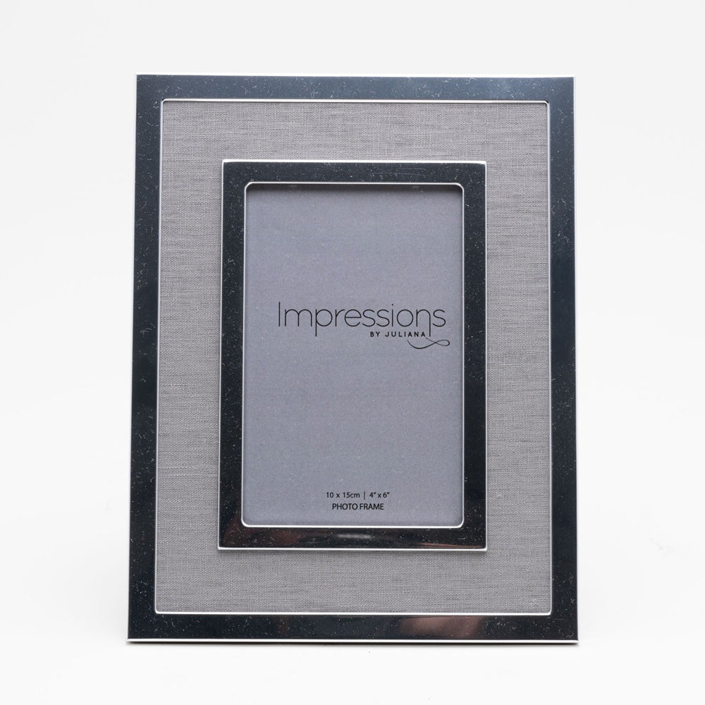 Impressions Silverplated Linen Insert Photo Frame 4" x 6"