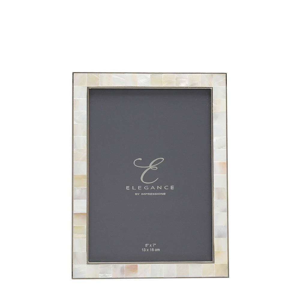 Elegance Metal & Mother of Pearl 5" x 7" Frame Gift Boxed
