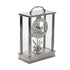 Wm.Widdop Brushed Aluminium Brass Mantel Clock 19cm