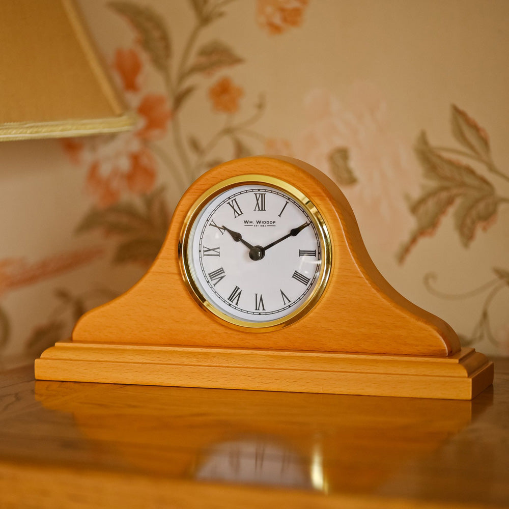 Wm.Widdop Wooden Mantel Clock Napoleon