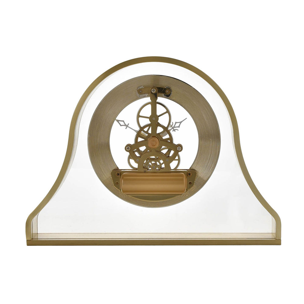 Wm.Widdop Napoleon Mantel Clock Gold Skeleton Movement