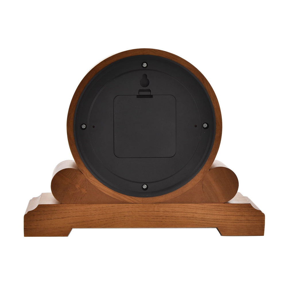 Wm. Widdop Barrel Shape Oak Finish  Arabic Mantel Clock