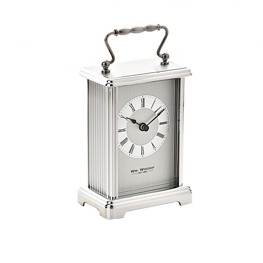 Wm Widdop Silver colour Carriage Clock