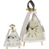 Libra Isosceles Curved Front Mantel Clock Leather Handle
