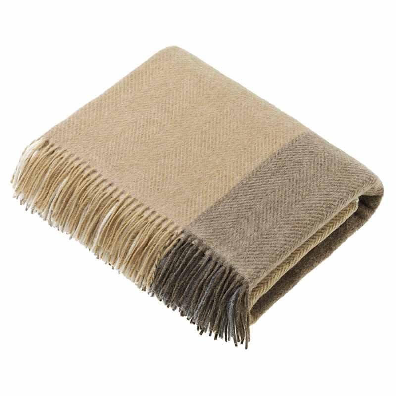 Bronte by Moon Block Harlequin Merinowool Natural Grey Throw