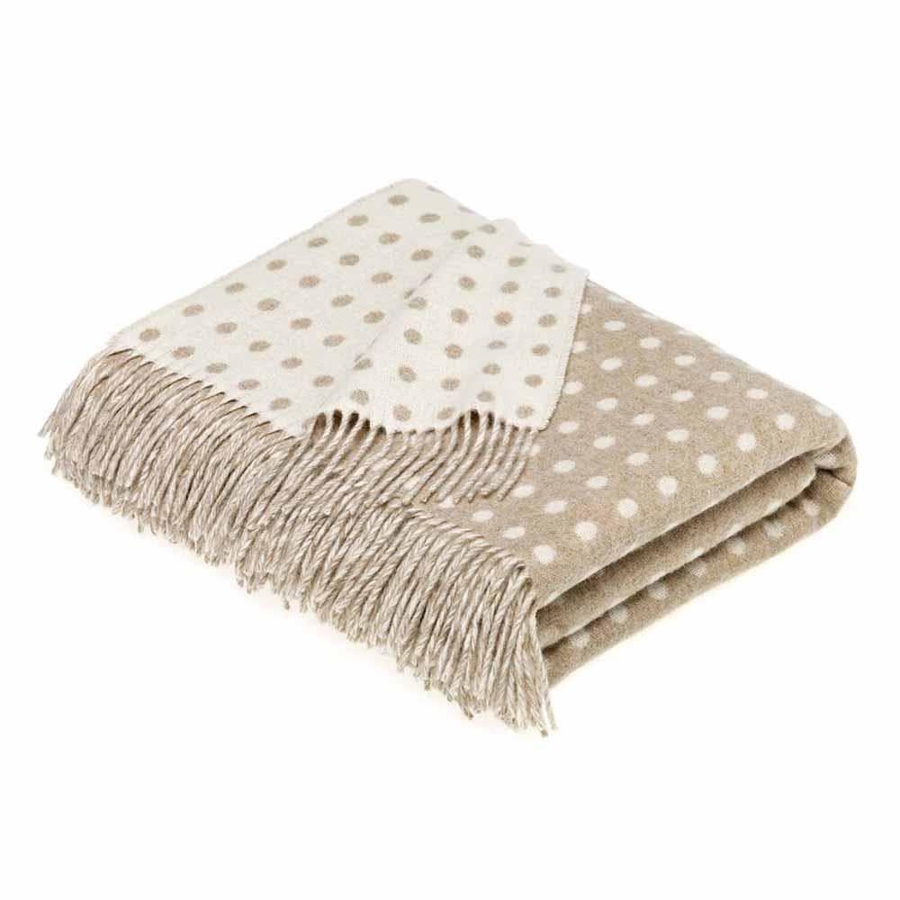 Bronte by Moon Lambswool Natural Spot Throw - Finesse Home Interiors