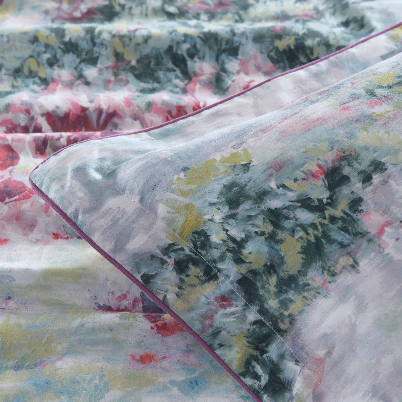 Clarke & Clarke Fiore Duvet Set Slate/Amethyst