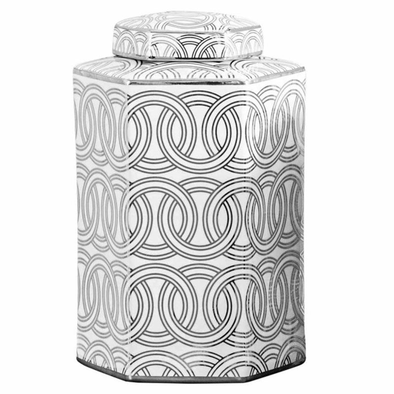 Black and White Circle Design Ginger Jar 30cm