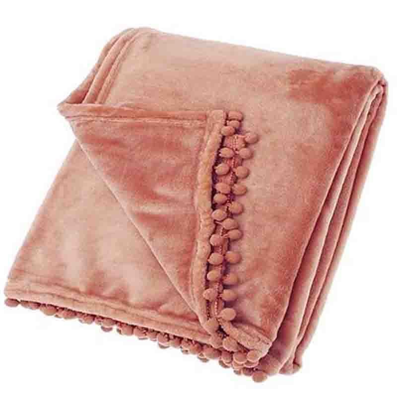 Walton's Cashmere Touch Fleece Blush Pink Throw 130cmx170cm - Finesse Home Interiors